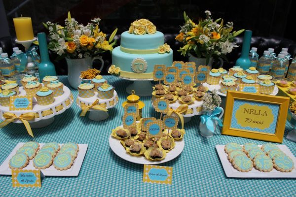 Festa 70 Anos: Amarelo e Azul Tiffany